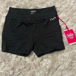 Justice Black Cross Waistband Shorts